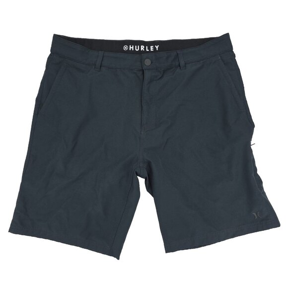 Hurley Shorts Mens 38x10 Black Performance Golf Stretch Hybrid Flat Front Chino - Picture 1 of 10